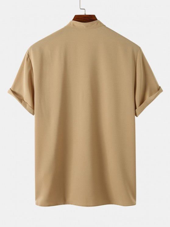 V Neckline Shirt And Cargo Shorts - Grafton Collection