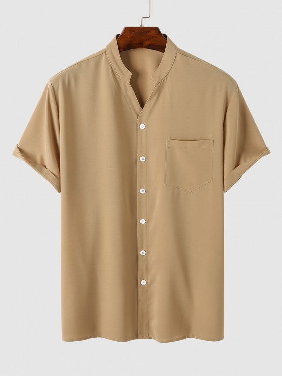 V Neckline Shirt And Cargo Shorts - Grafton Collection