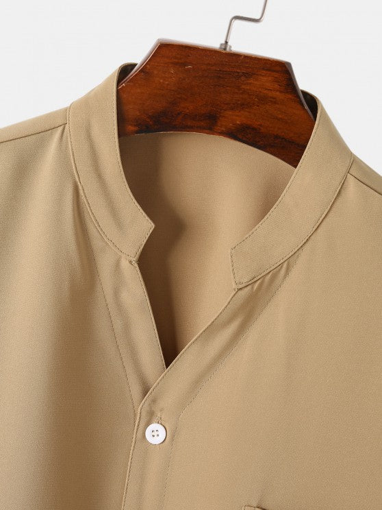 V Neckline Shirt And Cargo Shorts - Grafton Collection
