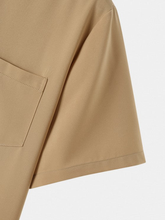 V Neckline Shirt And Cargo Shorts - Grafton Collection