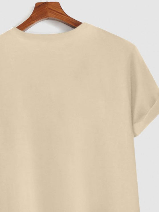 Slogan T shirt And Drawstring Shorts Set - Grafton Collection