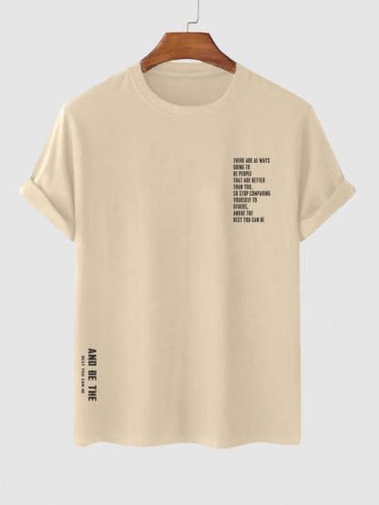 Slogan T shirt And Drawstring Shorts Set - Grafton Collection