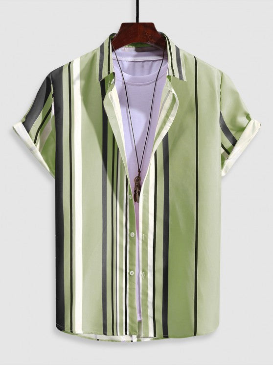 Striped Short Sleeve Shirt And Shorts - Grafton Collection