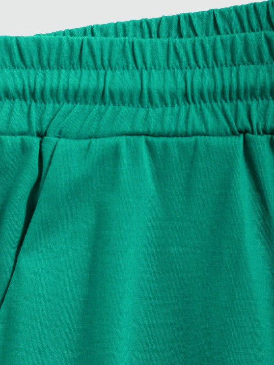 Sports Printed Tee And Drawstring Shorts Set - Grafton Collection