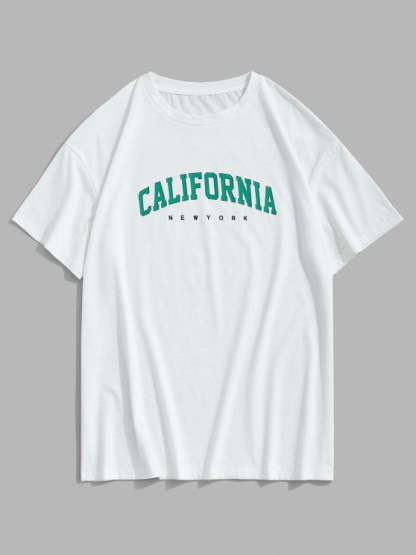 Sports Printed Tee And Drawstring Shorts Set - Grafton Collection
