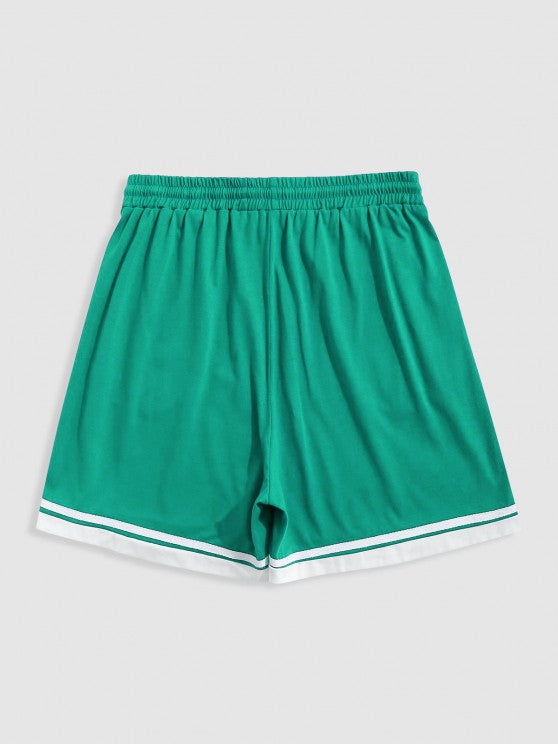 Sports Printed Tee And Drawstring Shorts Set - Grafton Collection