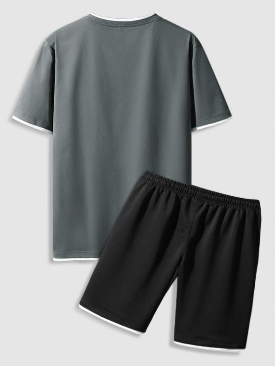 Ringer T Shirt with Casual Shorts - Grafton Collection