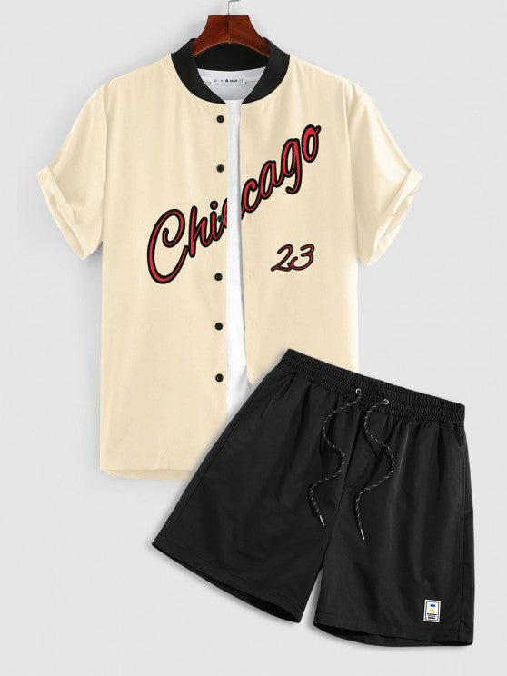 Baseball Short Sleeve Shirt And Shorts Set - Grafton Collection