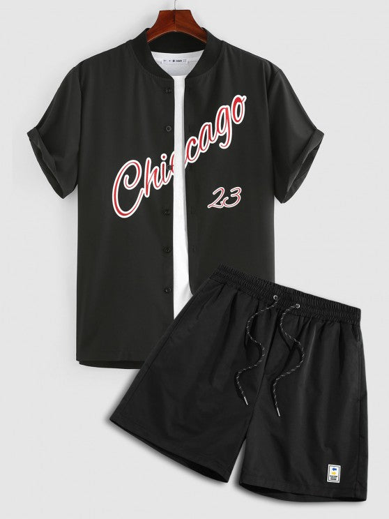 Baseball Short Sleeve Shirt And Shorts Set - Grafton Collection