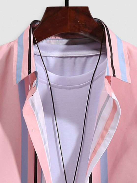 2 Pieces Stripe Shirt And Shorts - Grafton Collection