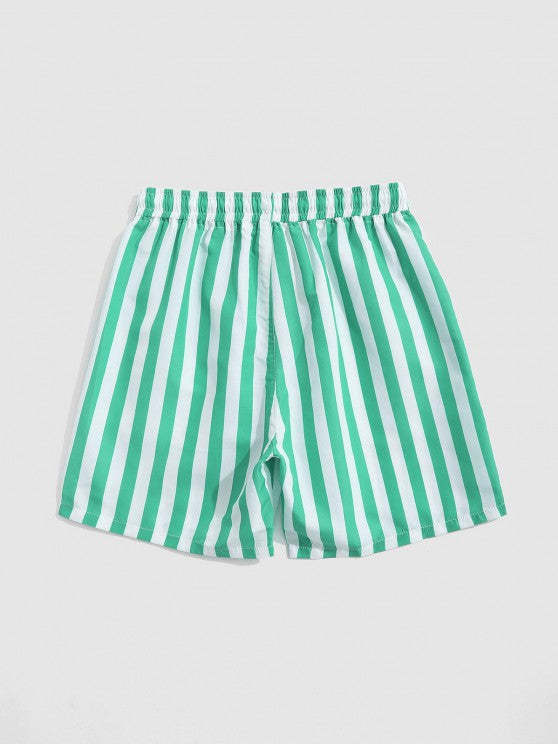 Butterfly Printed T Shirt And Vertical Stripe Shorts - Grafton Collection