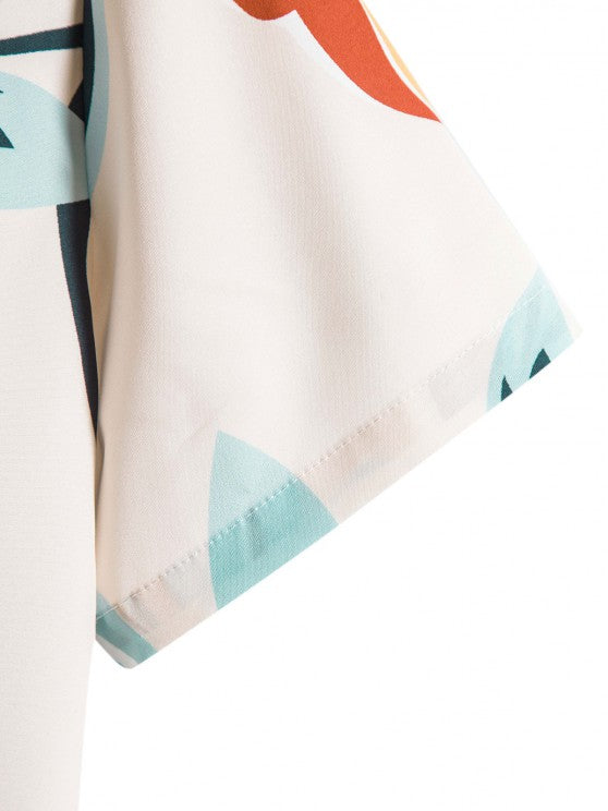 Leaves Print Shirt With Tapered Pants - Grafton Collection