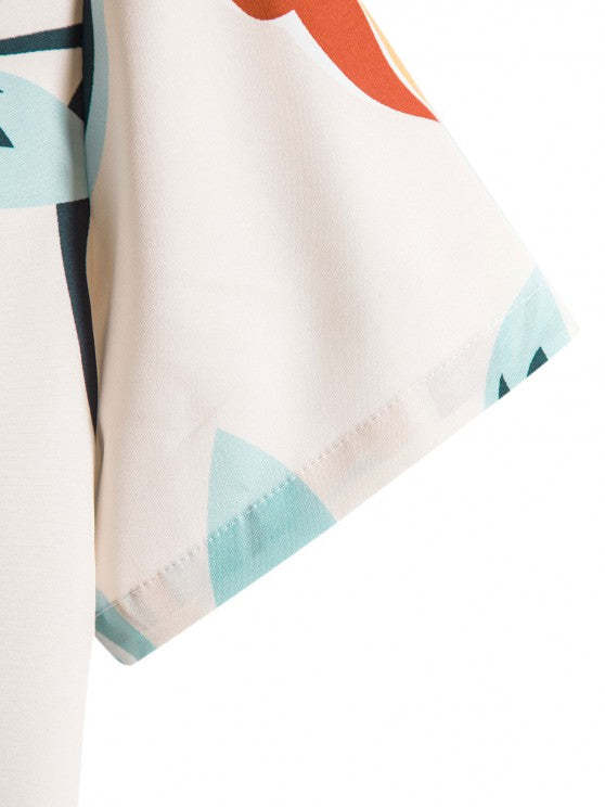 Leaves Print Shirt With Tapered Pants - Grafton Collection