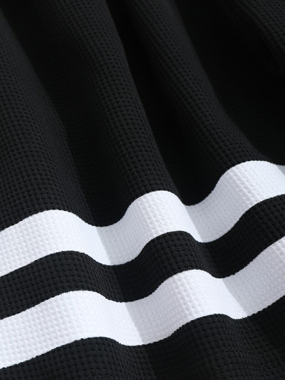 Striped Pattern T Shirt And Shorts Set - Grafton Collection