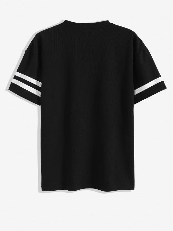 Striped Pattern T Shirt And Shorts Set - Grafton Collection