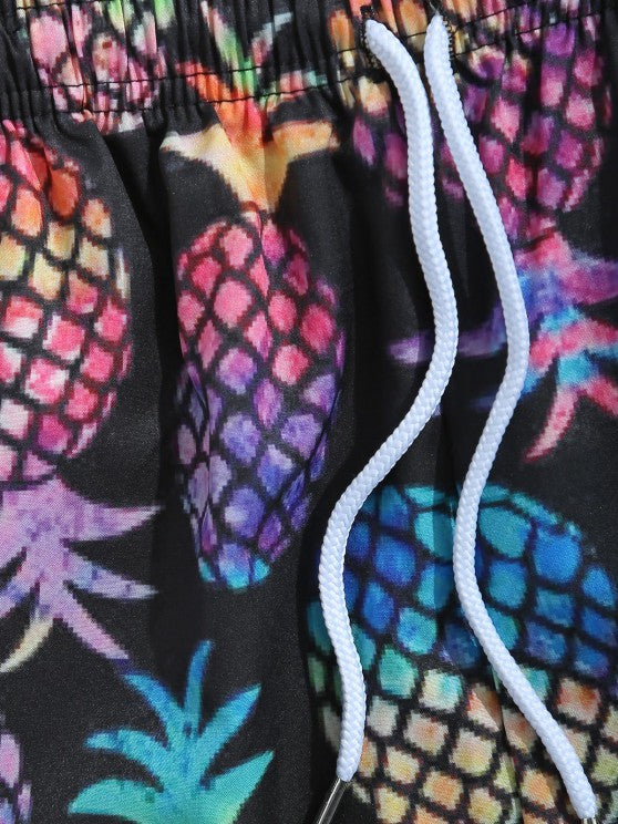 Pineapple Printed T Shirt And Shorts - Grafton Collection