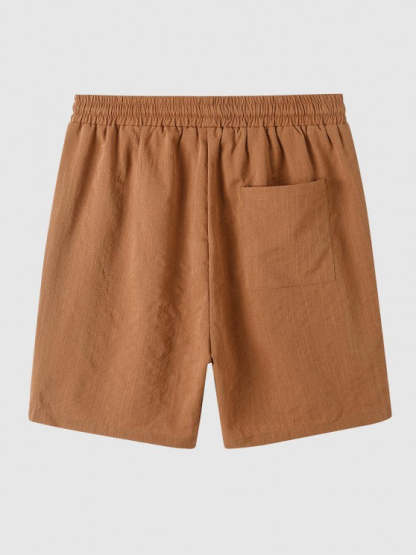 Button Up Collar Shirt And Drawstring Shorts - Grafton Collection