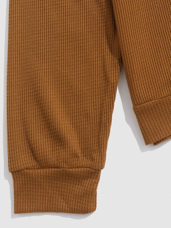 Textured Sweatshirt And Drawstring Pants Set - Grafton Collection