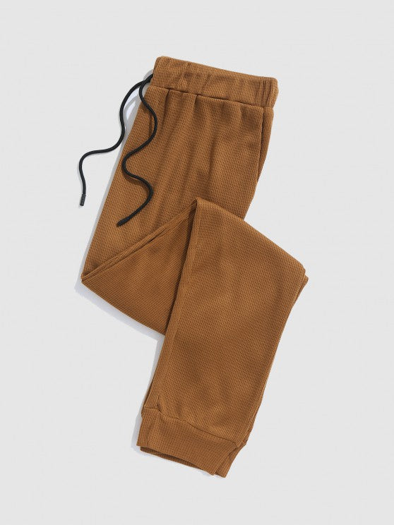 Textured Sweatshirt And Drawstring Pants Set - Grafton Collection