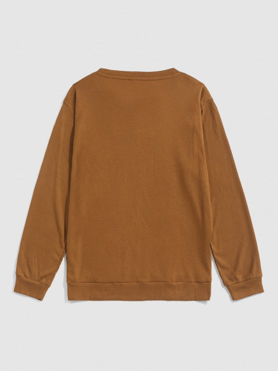 Textured Sweatshirt And Drawstring Pants Set - Grafton Collection