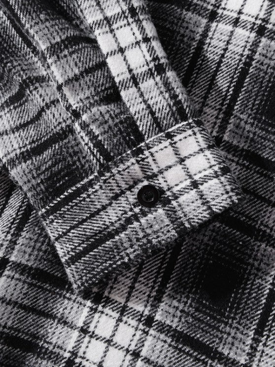 Plaid Hooded Shirt And Cargo Pants Set - Grafton Collection