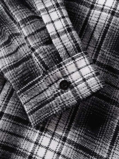 Plaid Hooded Shirt And Cargo Pants Set - Grafton Collection
