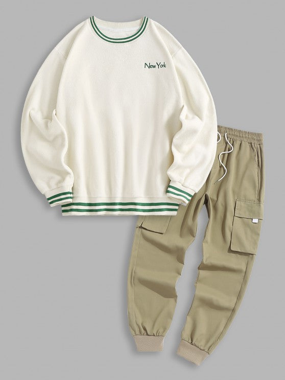 Fleece New York Sweatshirt And Cargo Pants - Grafton Collection