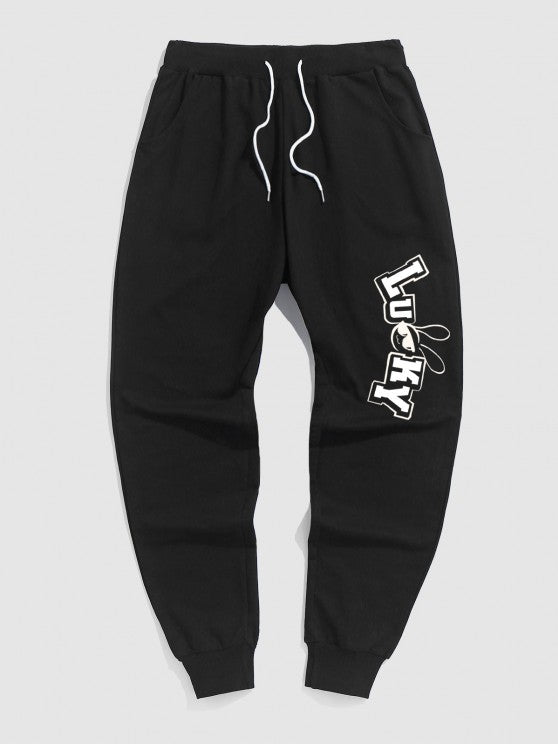 Letter Richness Hoodie And Sports Pants - Grafton Collection