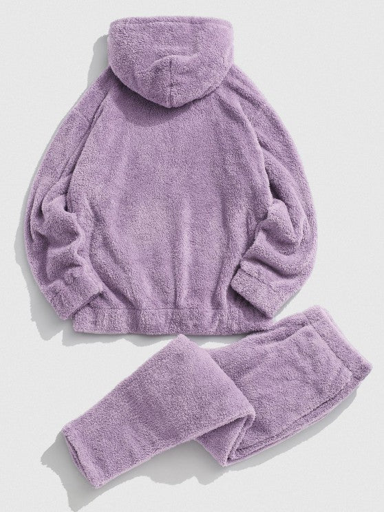 Fluffy Fleece Hoodie And Pants Set - Grafton Collection