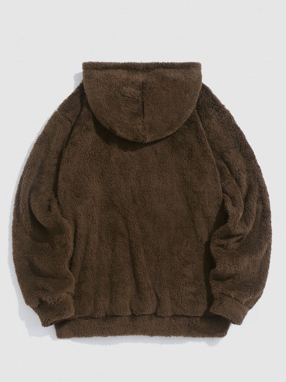 Bear Pattern Drawstring Hoodie And Pants Set - Grafton Collection