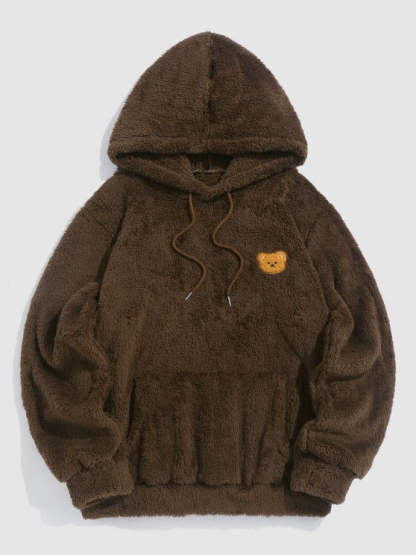 Bear Pattern Drawstring Hoodie And Pants Set - Grafton Collection