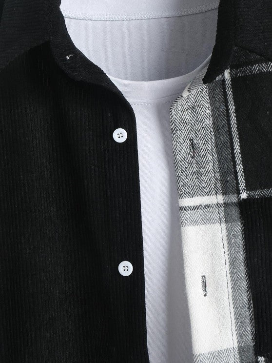 Two Tone Plaid Shirt And Cargo Pants Set - Grafton Collection