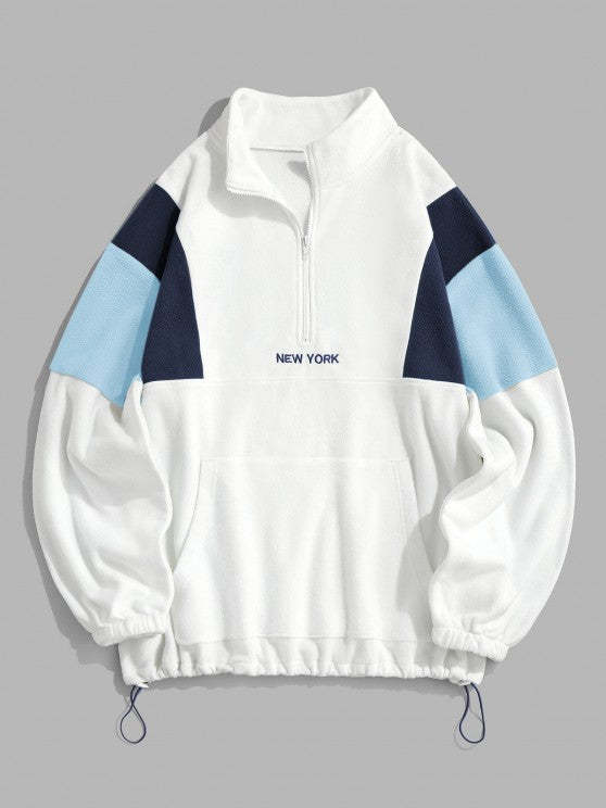 Letter Embroidery Sweatshirt And Sweatpants Set - Grafton Collection