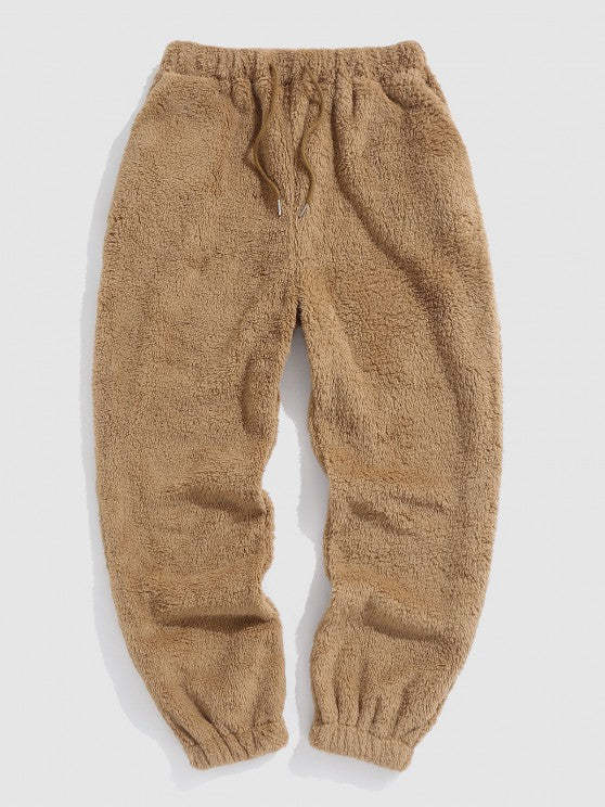 Bear Pattern Drawstring Hoodie And Pants Set - Grafton Collection