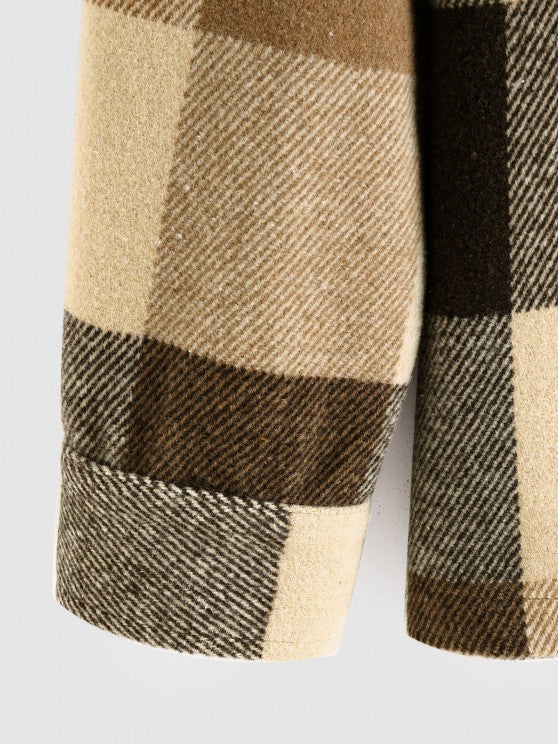 Plaid Wool Shacket And Cargo Pants Set - Grafton Collection