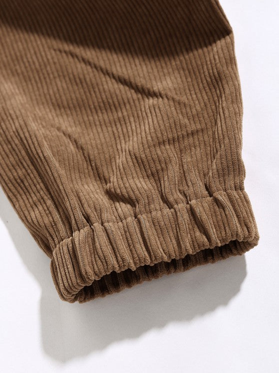 Wool Blend Shacket And Corduroy Pants Set - Grafton Collection