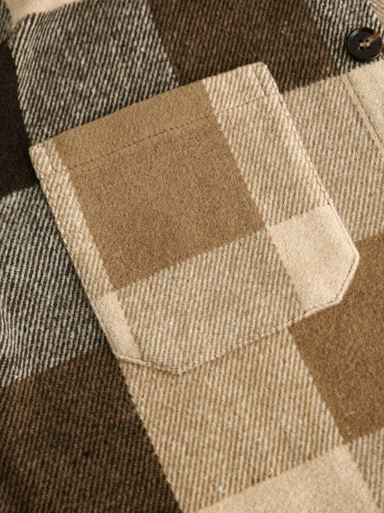 Plaid Wool Shacket And Cargo Pants Set - Grafton Collection