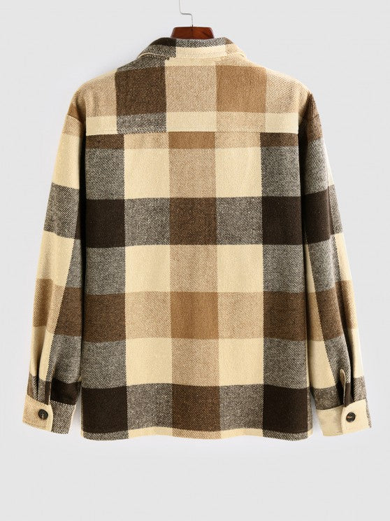 Wool Blend Shacket And Corduroy Pants Set - Grafton Collection