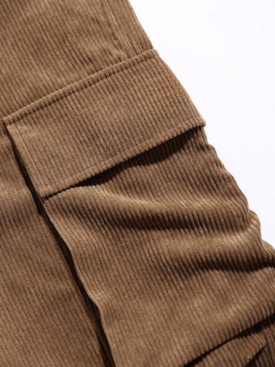 Wool Blend Shacket And Corduroy Pants Set - Grafton Collection