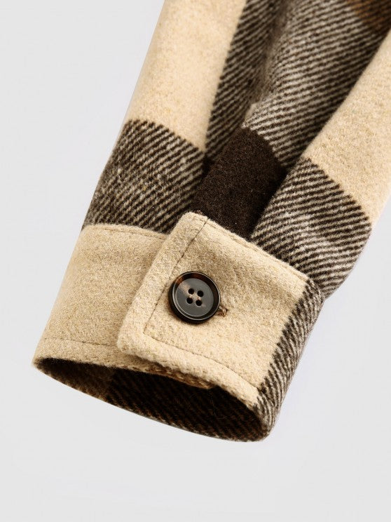 Plaid Wool Shacket And Cargo Pants Set - Grafton Collection