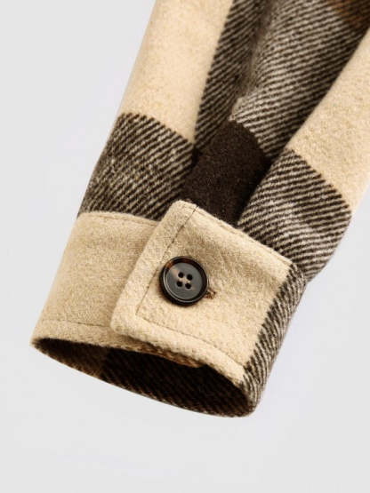 Plaid Wool Shacket And Cargo Pants Set - Grafton Collection
