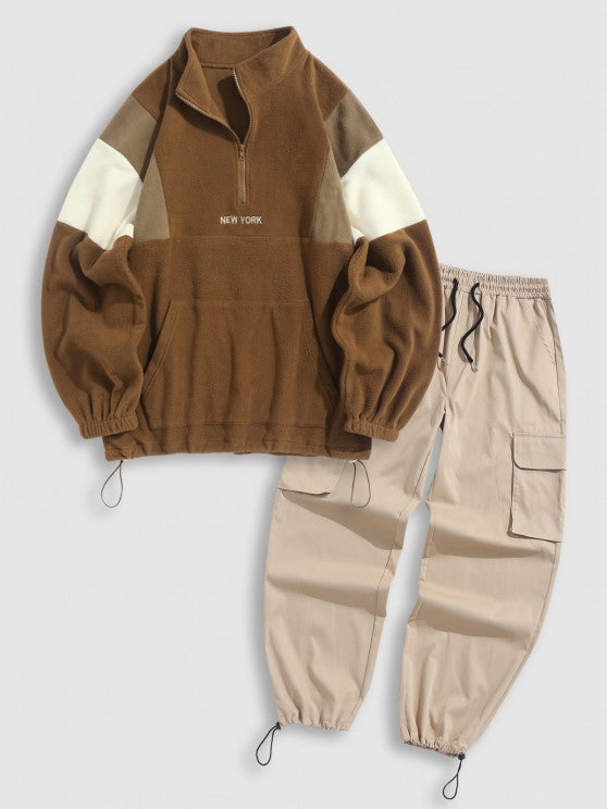 Half Zip Sweatshirt And Cargo Pants Set - Grafton Collection