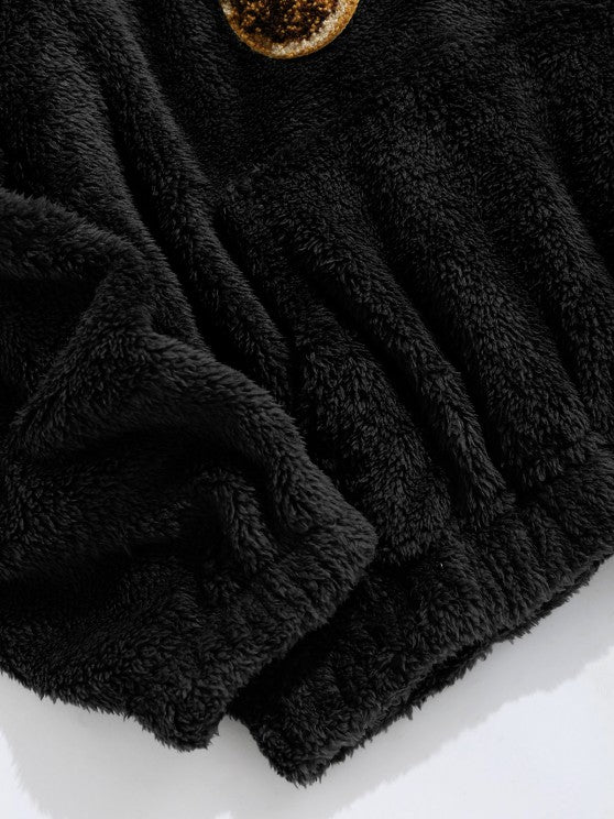 2 Pieces Bear Embroidery Hoodie Set - Grafton Collection