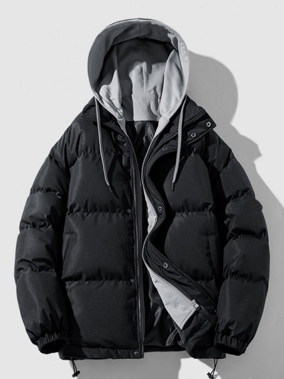 Dual Zip Puffer Coat And Fleece Pants Set - Grafton Collection