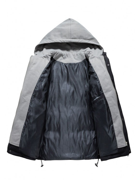 Dual Zip Puffer Coat And Fleece Pants Set - Grafton Collection