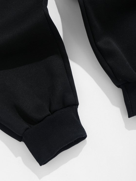 Letters Embroidered Sweatshirt And Sports Pants Set - Grafton Collection