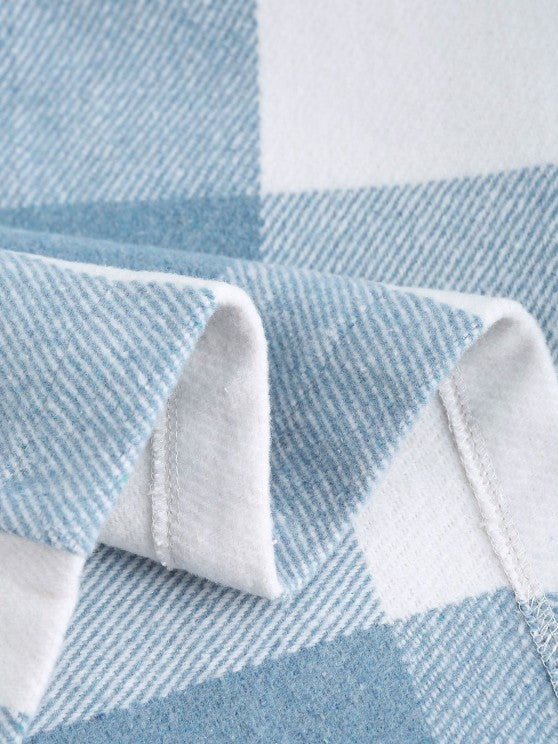 Plaid Wool Shacket And Jogger Pants Set - Grafton Collection