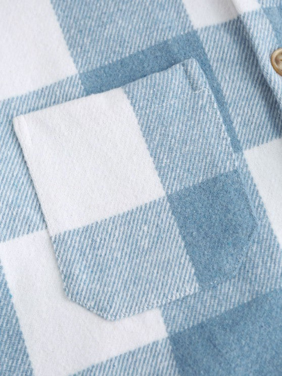 Plaid Wool Shacket And Jogger Pants Set - Grafton Collection