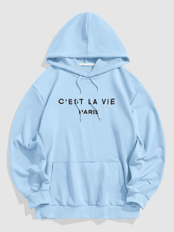 Letter Printed Hoodie And Jogger Pant - Grafton Collection