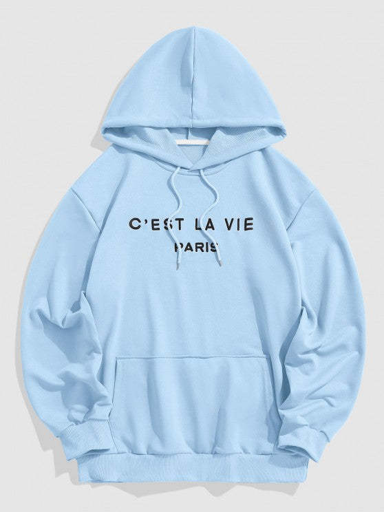 Letter Printed Hoodie And Jogger Pant - Grafton Collection